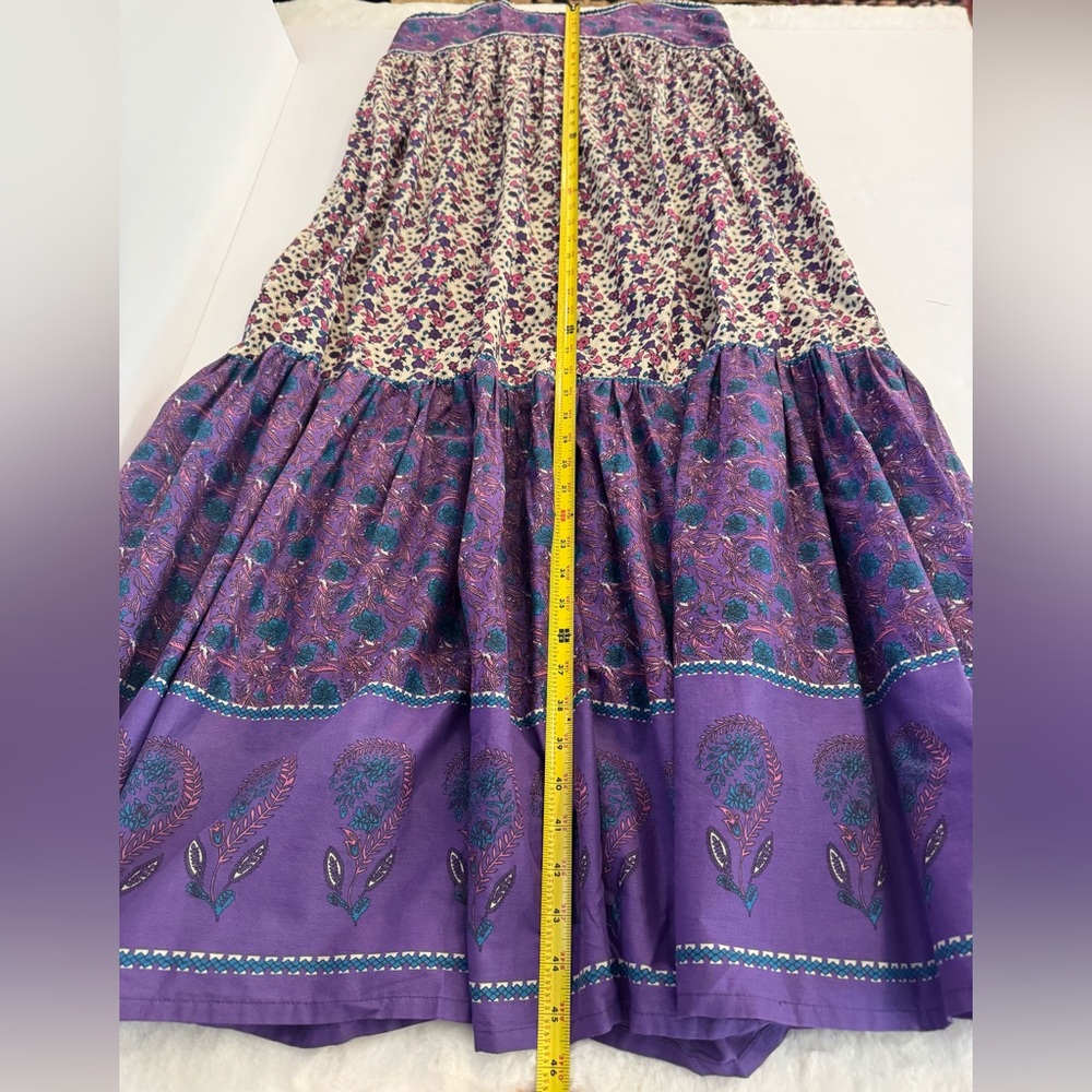 Natural Life Journey Boho Cotton Maxi Dress, Purple Floral Border - Picture 14 of 14
